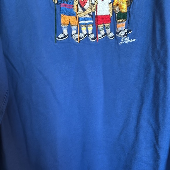 J. Crew men’s blue crew neck oarsman dog embroidered sweatshirt size medium - Picture 4 of 9